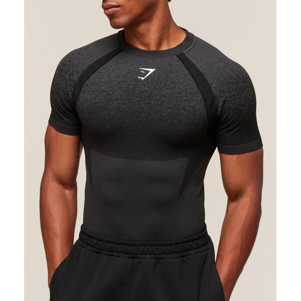 Gymshark Shadow Seamless T shirT Black A1b2a Bb2j