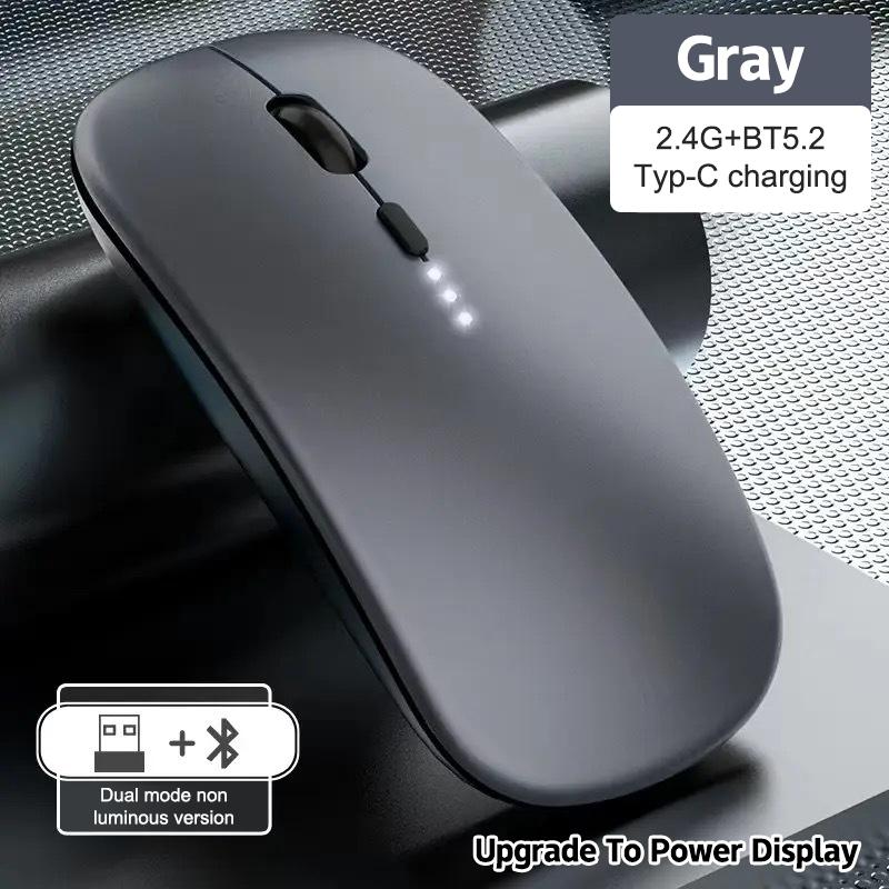 Portable Wireless Mouse Bluetooth-Compatible 2.4Ghz Dual Modes Computer Wireless Mice Mute For Pc Xiaomi Pad Laptop Macbook