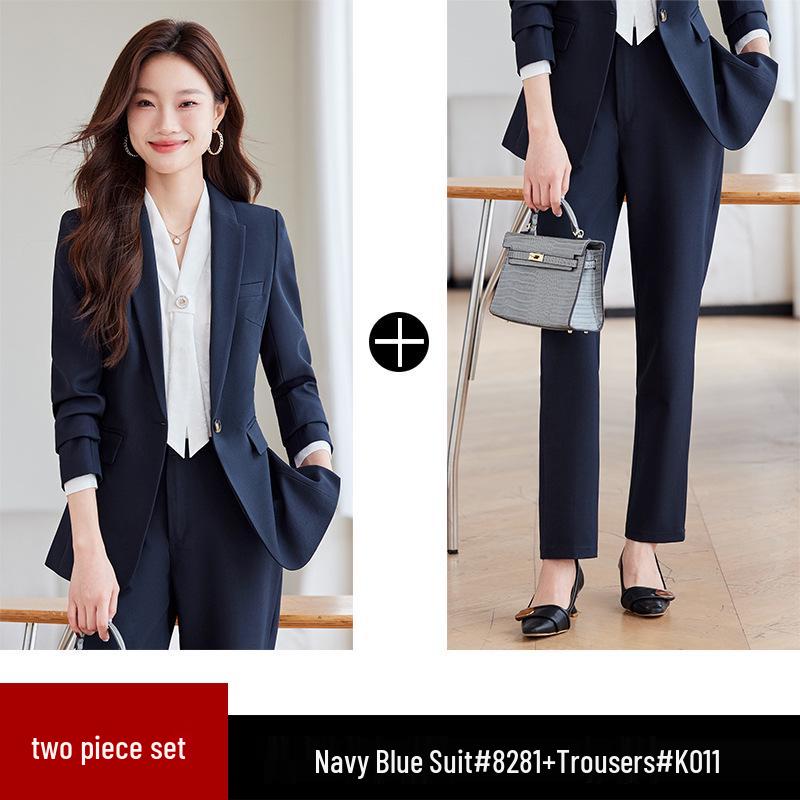 2024 Women's Gray Professional Suit Set - Spring/Autumn High-End Jacket for Workplace, Commute, or Interview