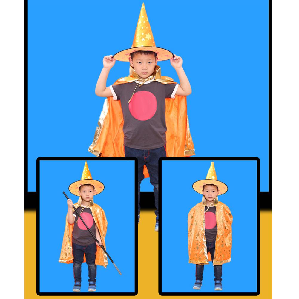 Purple Halloween Cape for Kids Wizard Witch Cosplay Cloak Costume for Dress Up Party