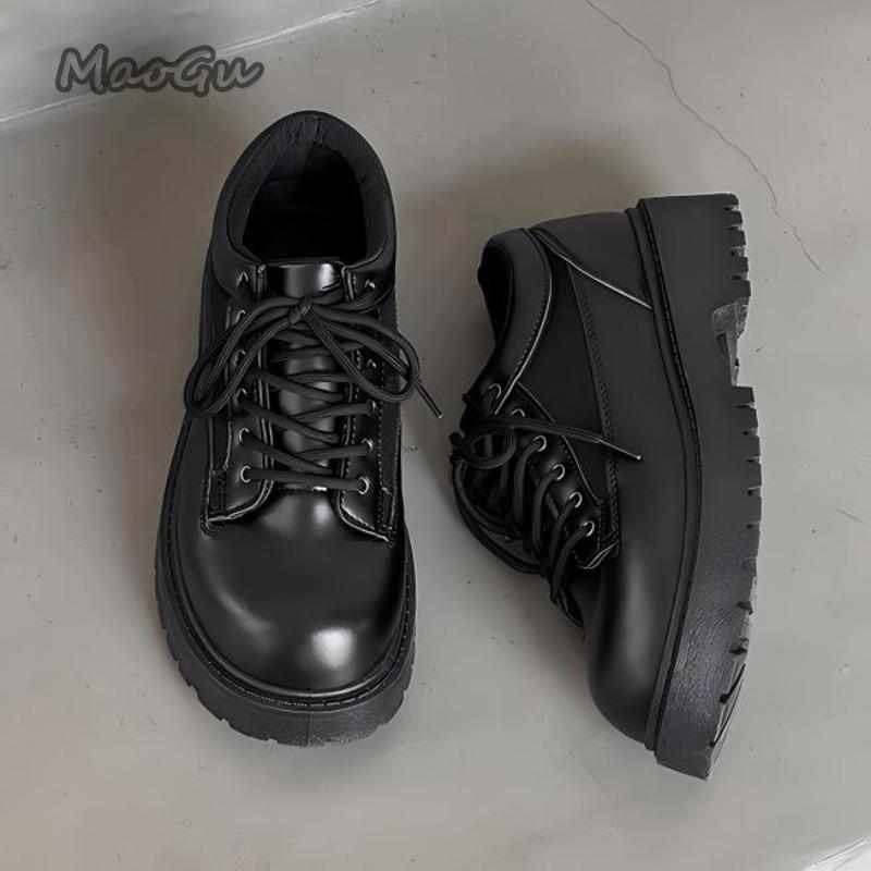 

British Style Man Shoes Versatile Men s Derby Shoe Retro Height Increasing Fashion Leather Shoes for Men Daily Wear Comfortable 39 чёрный