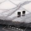 Jlauren M01340 Square Black Cubic Silver Earrings
