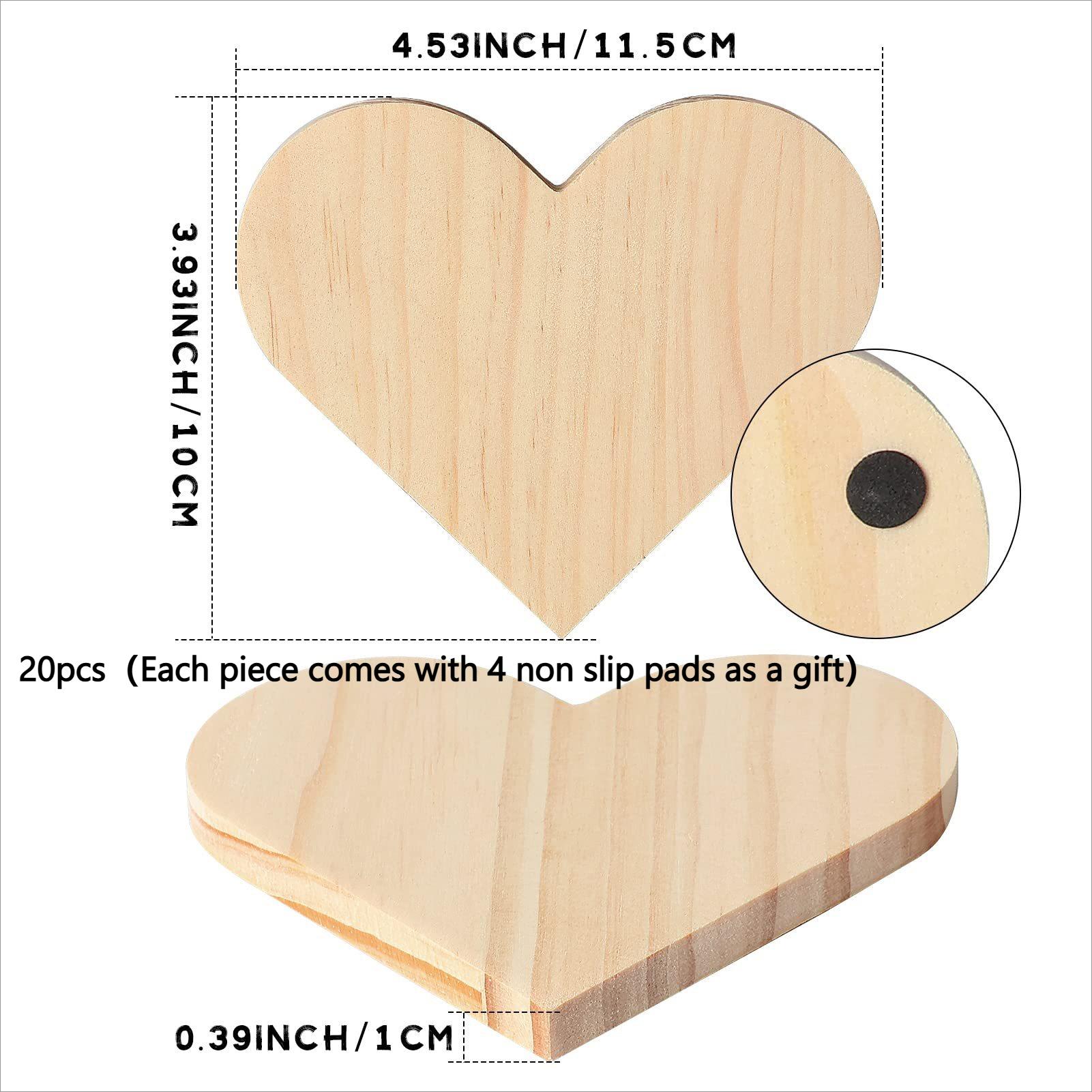 

20 шт. Деревянные подставки под стаканы, Набор пустых деревянных заготовок для поделок с противоскользящими пенными наклейками для раскрашивания DIY, Росписи, Резьбы по дереву, Декора as show