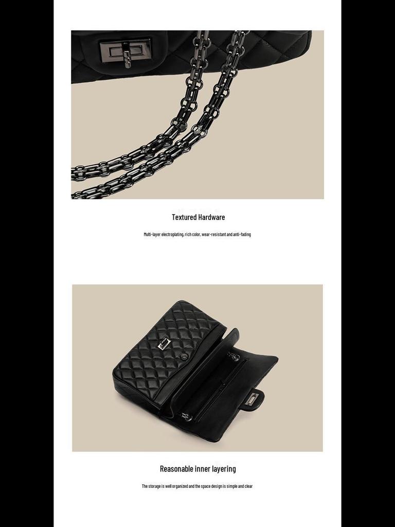 2024 Women's Small Fashion Diamond Chain Sheepskin Shoulder Bag