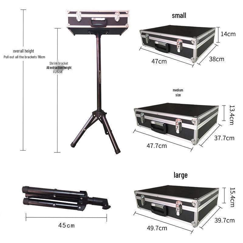 Medium Three-Pronged Aluminum Flight Case: Foldable, Removable, Storage Box Medium