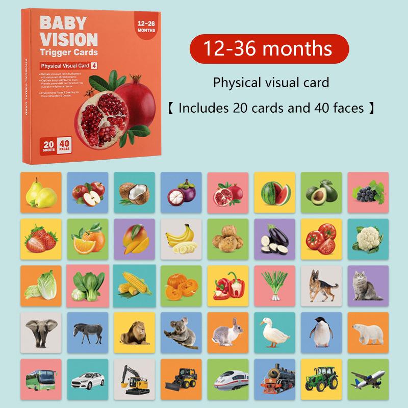 1 Set Early Education Toy For Nerborns Black White Flash Cards High Contrast Visual Stimulation Colour Cards Baby Montessori Toy