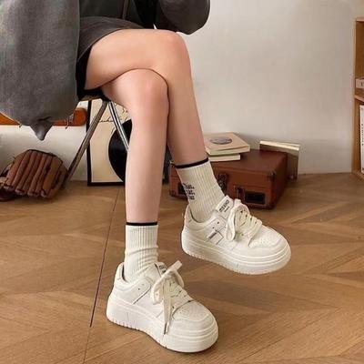 Thick Soled White Shoes for Women's Casual Sports Shoes