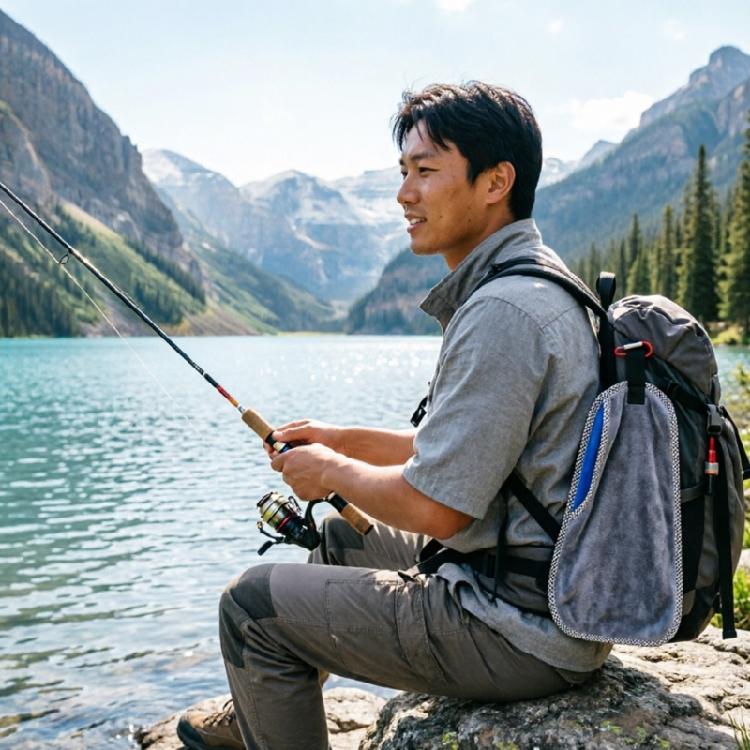 High Performances Fishing Towel with Carabiner Quick Drying Sports Towel With Hook for Fishing Cycling and Outdoor Use