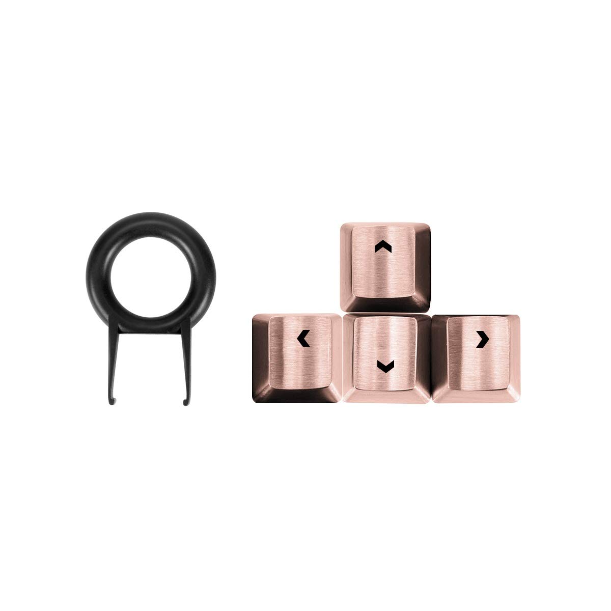 

Fitlink Stainless Steel Metal Keycaps with Key Puller Mechanical Keyboard Cherry MX Switches Rose (Directional Keys, Gold)
