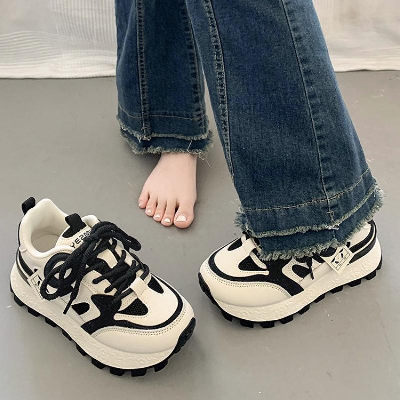 Popular Forrest Gump shoes women's spring and summer 2025 new thick-soled panda dad shoes breathable mesh casual sports shoes