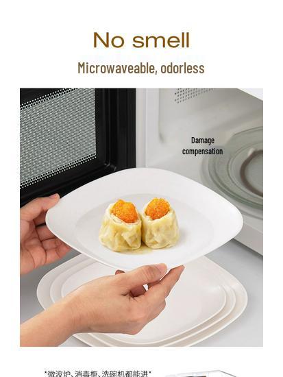 Large Round Disposable Dinner Plate - Thickened Rice Husk, Food-Grade, Ideal for Weddings & New Year Celebrations