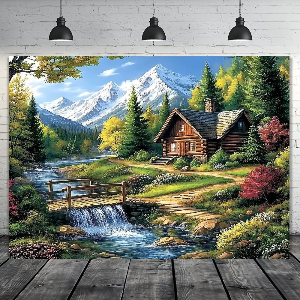 1 шт. Элегантный гобелен с лесным пейзажем  Прочный полиэстер Различные размеры от 39x59 дюймов до 708x905 дюймов  Идеально для рождественского декора и 74x94cm(29x37in)