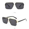 Men's sunglasses, new square metal sunglasses, women's sunscreen half-frame sunglasses.