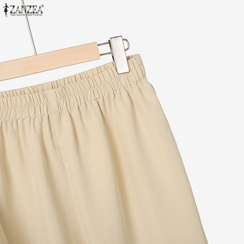 ZANZEA Women Muslim Long Blouse and Pants Casual Two Piece Suit Sets