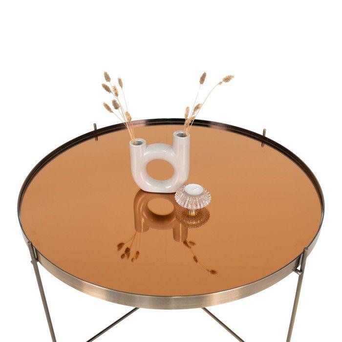 House Nordic Scarlett Coffee Table 70x40 Cm Round Brass 444100