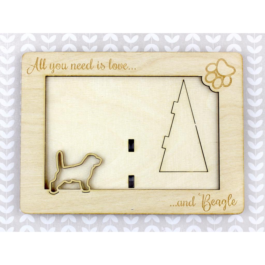 Beagle – Photo frame, engraved wooden frame | Art-Dog