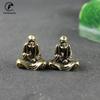 Bodhidharma Buddha Figurines Miniatures Desktop Ornament Retro Brass Master Dharma Statue Home Decor Crafts Accessories