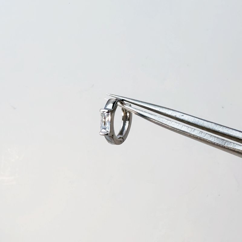 

22 Ding Mu Pink Zircon Stud Earrings Female Fancy Tassel Ear Bone Stud Ear Ear Bone Pin Cross Eardrop Earring 1# square zircon small earring