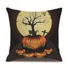 Halloween Linen Pillow Cover Printed Pillow Cover