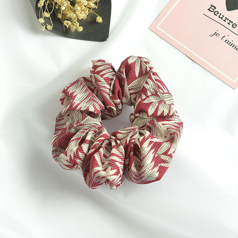 Small Fresh Large Intestine Ring Spring Summer Autumn And Winter Head Flower Chiffon Fabric Pig Large Intestine Hair Band Headgear Women'S Headband