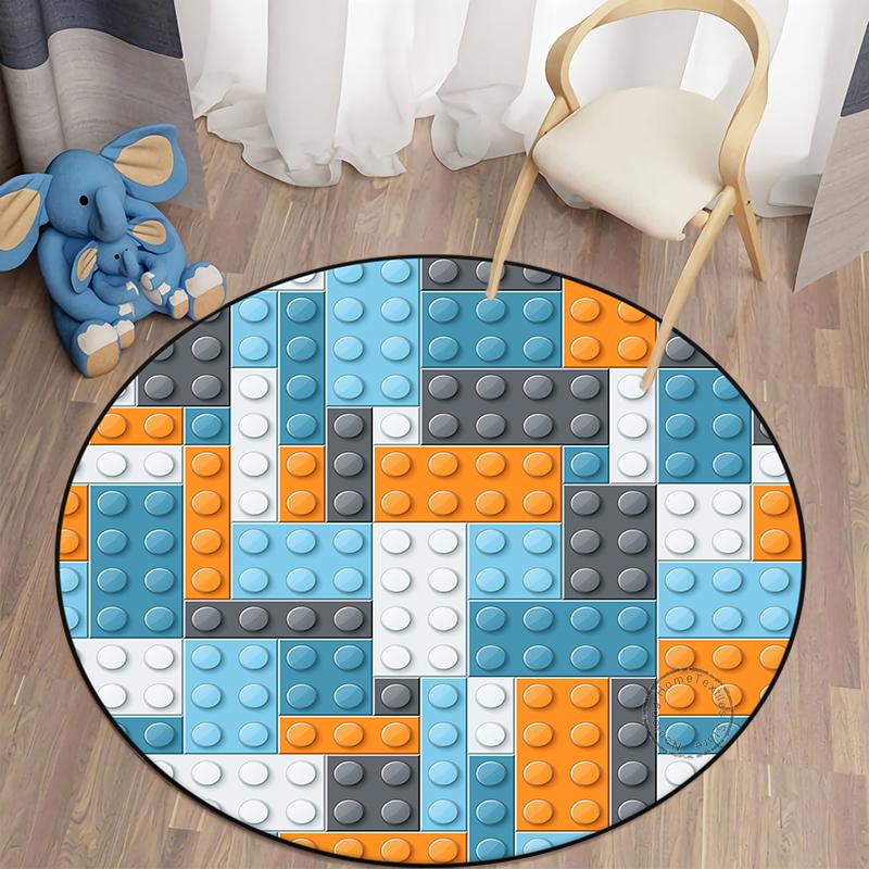 3D Hole Round Carpet Floor Mat Cushion Area Rug Living Room Carpet Table Mat Polyester Children's Room Decor Door Mat