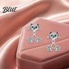 Commuting Accessories 1 Pair Cute Funny Cat Earrings for Women Teens Girls Versatile Daily Wear Mini Animal Stud Earrings Statement Jewelry