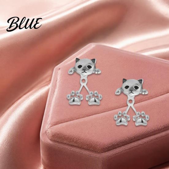 Commuting Accessories 1 Pair Cute Funny Cat Earrings for Women Teens Girls Versatile Daily Wear Mini Animal Stud Earrings Statement Jewelry