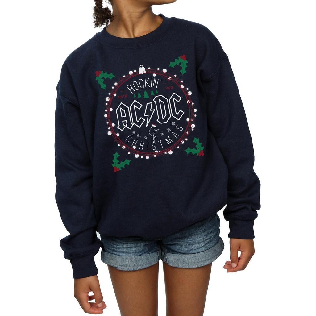 AC/DC Mädchen Weihnachts-Kreis-Sweatshirt