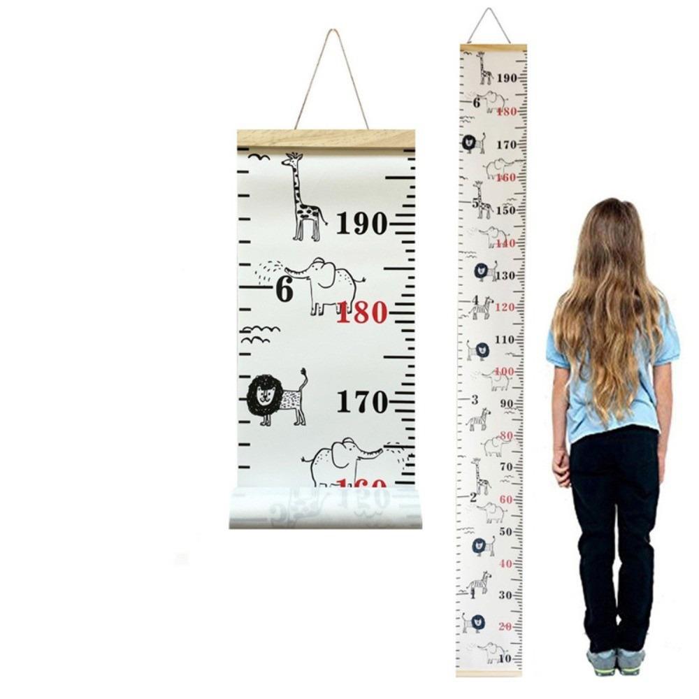 2M Height Child Growth Chart Wall Hanging Catoon Pattern Height Chart Growth Ruler Removable Height Measure Ruler