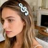 2 Piece Lovely Star Dot Music Symbol Hair Clip Safe Acrylic Hair Decorations Barrettes Present For Kids Adults