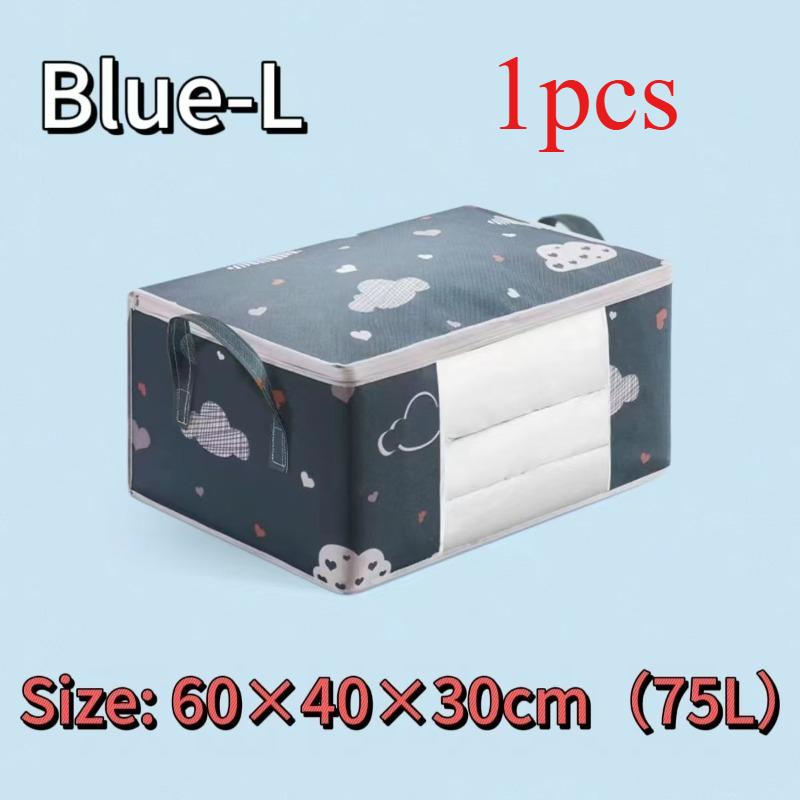 Large Capacity Non-Woven Fabric Moving Storage Bag with Handles Cloud Cotton Quilt Organizer Horizontal Style for Home Use