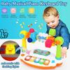 Baby Piano Toys Kids Rotating Music Keyboard Light Sound, Musical Toy for Toddlers,Early Educational Music Toy Gift Random Color
