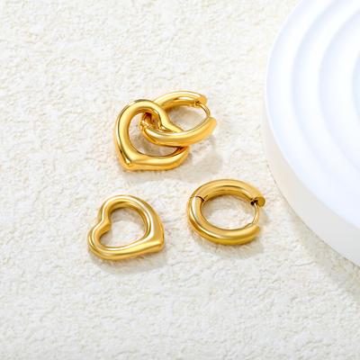 Fashionable Stainless Steel Love Heart Butterfly Earrings For Girls, Cute Jewelry INS Design, Versatile Punk Irregular Earrings