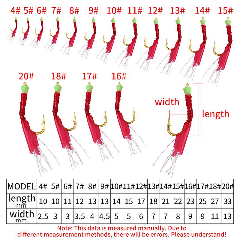 Yin Ci Lang Bionic Fish Skin String Hook Rig - Night Glow Lure for Fly or Sea Rod Fishing.