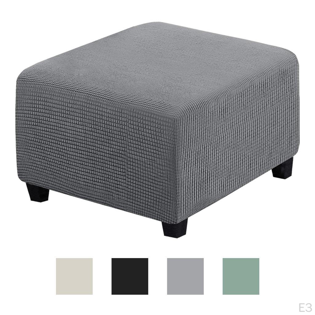 1pc Stretch Ottoman Covers Jacquard Slipcover Footstool Footrest Cover Removable Furniture