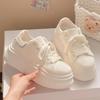 Women's White Thick-Soled Sneakers, Versatile Casual Shoes for Spring and Summer (Model 88-6901)