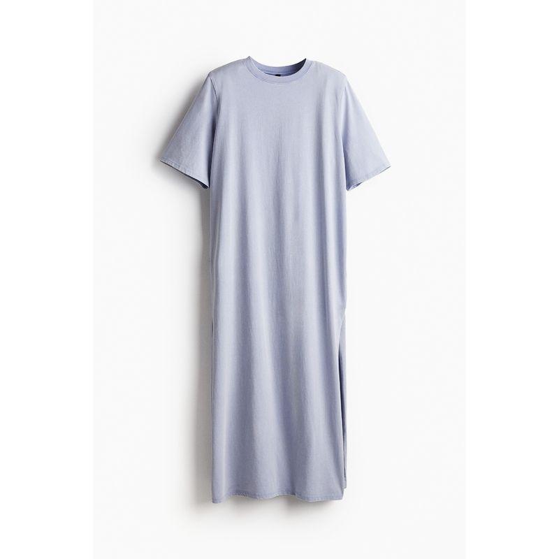 

HM Женская одежда Летнее платье-футболка с круглым вырезом и разрезом на плечевой подкладке 1224679