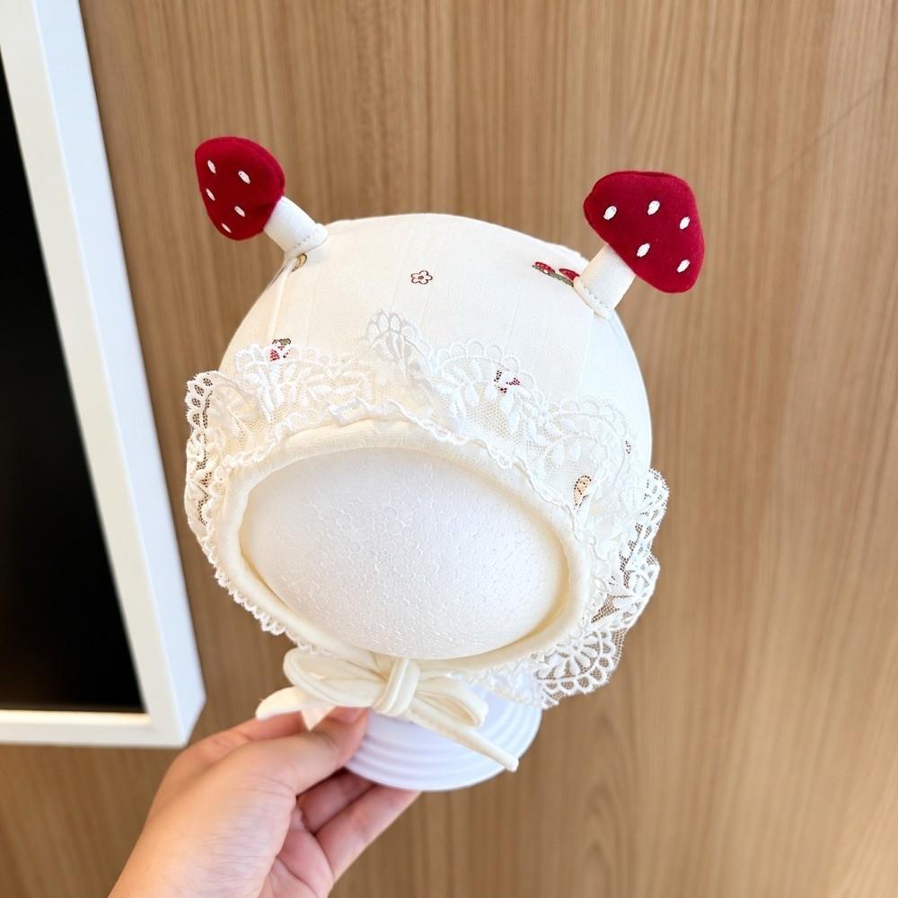 Windproof Baby Earflap Hat Earflap Mushroom Lace Hat Durable Newborn Baby Hat  Spring Autumn
