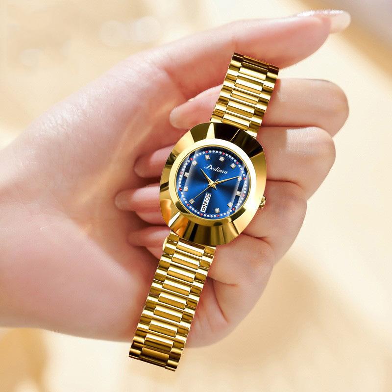 New Top Brand Waterproof Women's Watch Light Luxury Diamond-encrusted Quartz Watch Double Calendar Women's Wristwatch