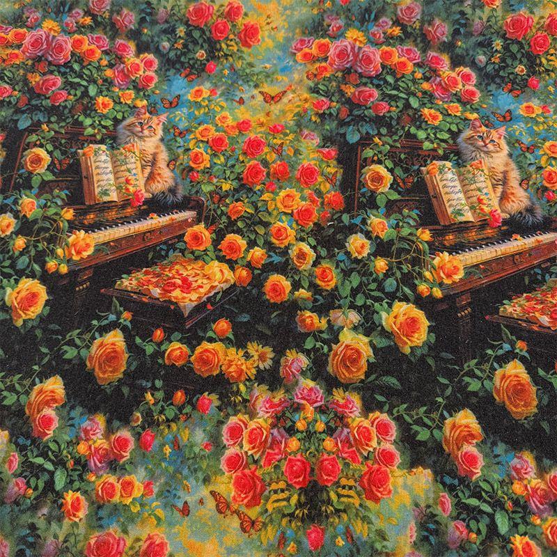 

Style Oil Painting Landscape Painting Printed Cloth Tablecloth Fabric Encryption Cotton Linen Cloth Table Cloth Decoration Coffee Table Tablecloth Piano Kitty (Encryption Base) 60*120cm (lock edge)