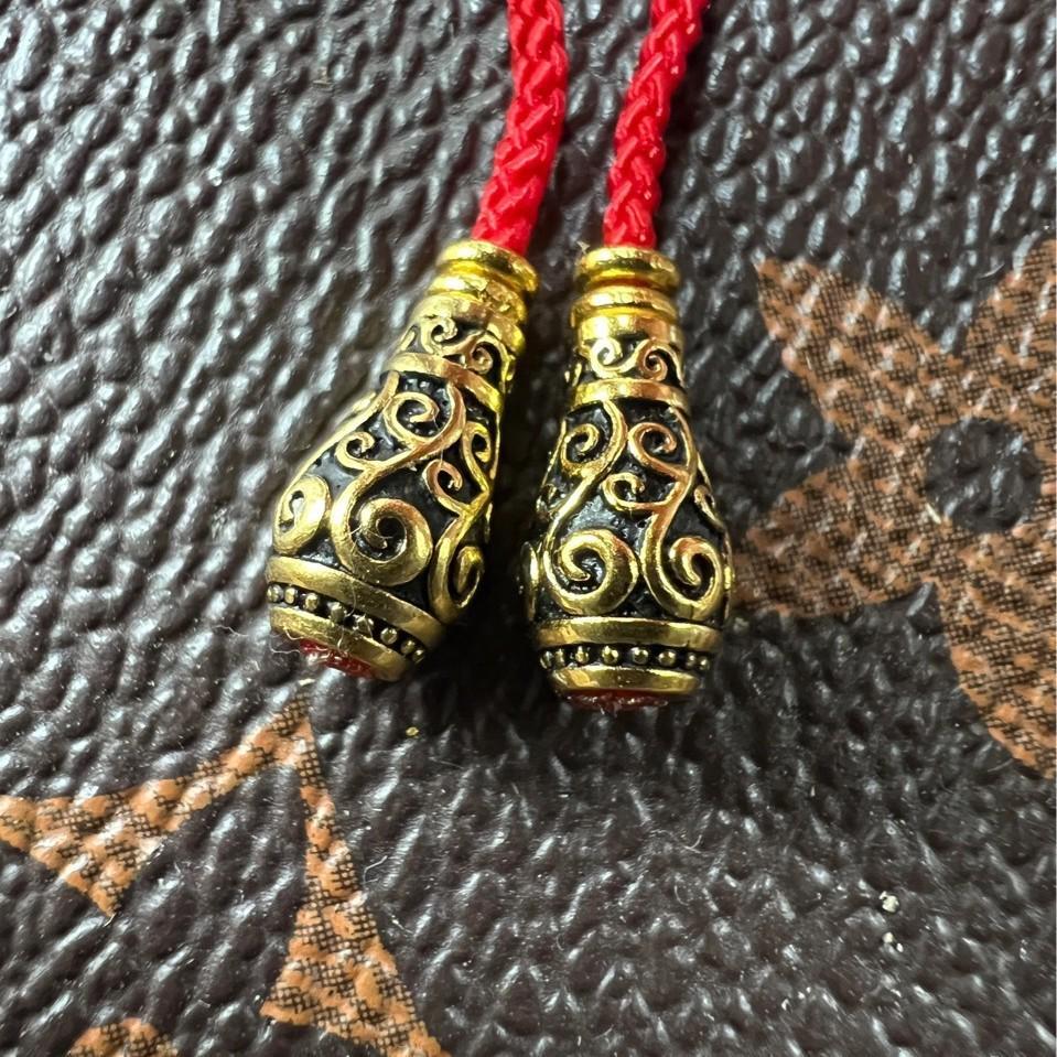 

Gold-Plated S925 Sterling Silver Buddha Head & Pagoda Wenwan 108 Mala Bead Bracelet Accessory Set