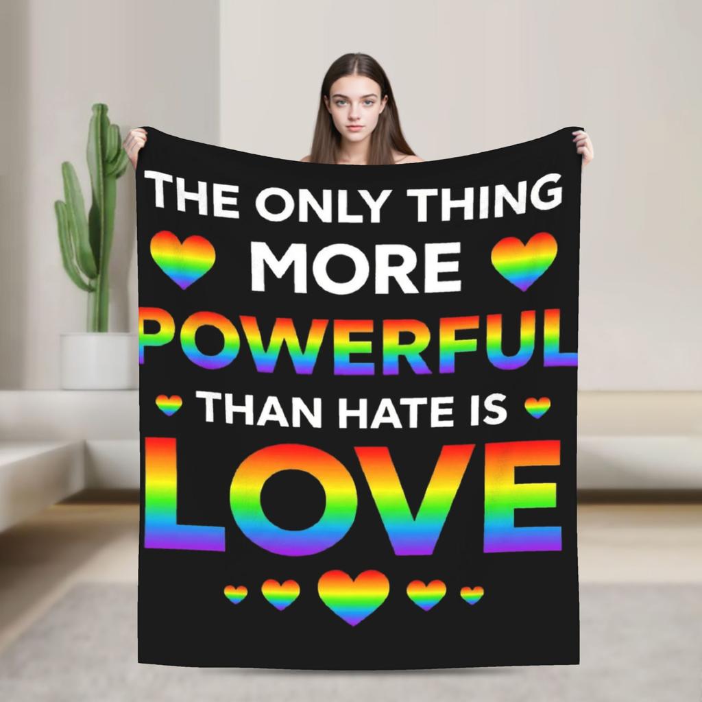 The Only Thing More Powerful Than Hate Is Love Blanket Fuzzy Vintage Soft Throw Blankets for Bedding Lounge All Season