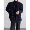 American Retro Unisex Trendy Black Wool Short Jacket