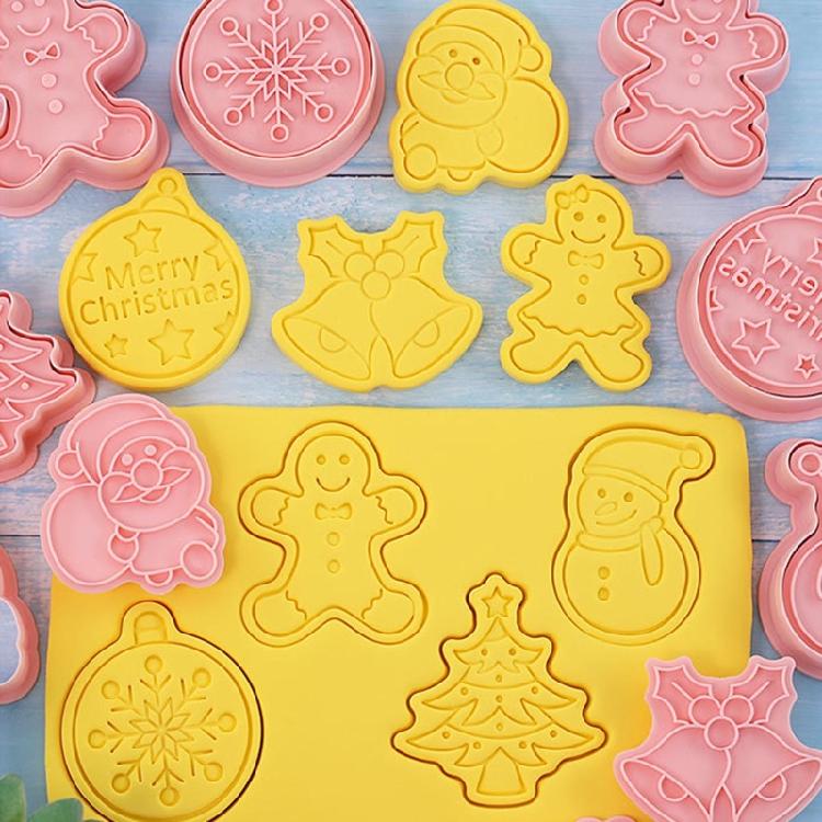 Cookie Cutter 3D Biscuit Mold Plastic Baking Cookie Stamp Cookie Decorating Tool