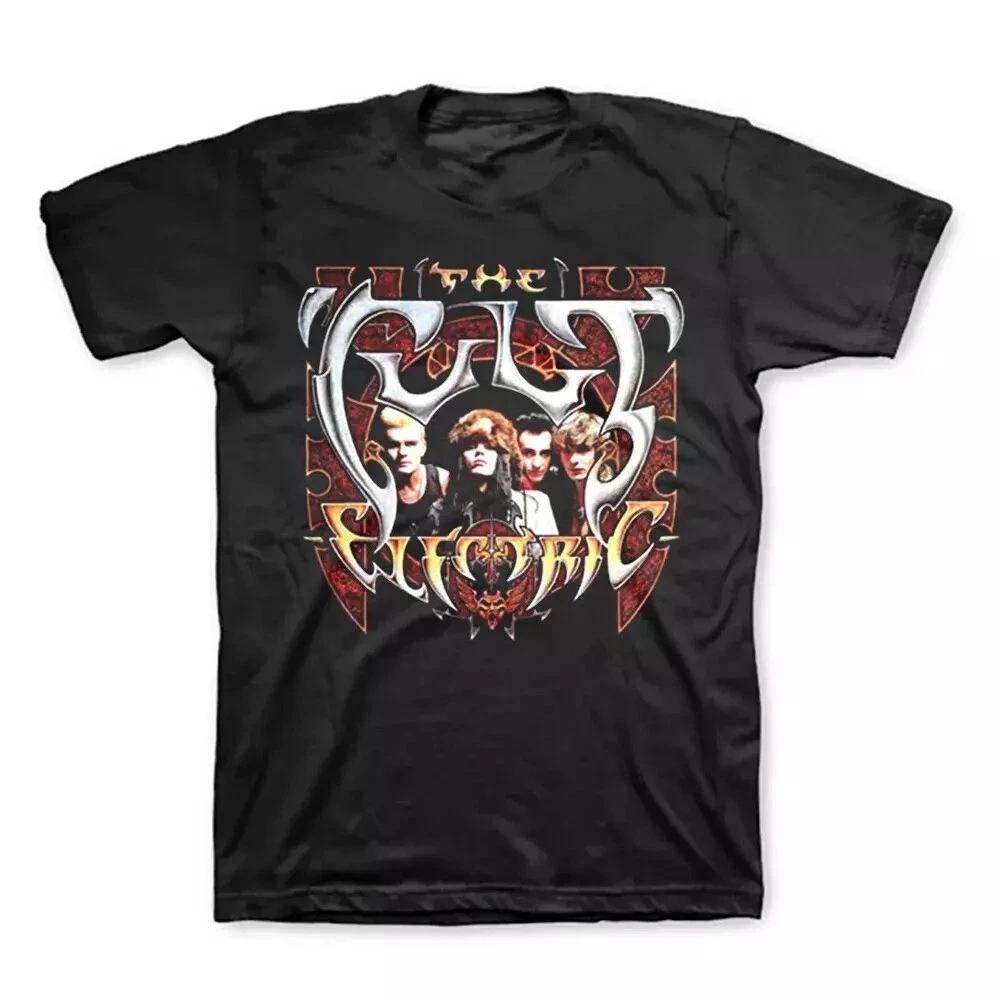The CULT Electric Album Cover Black Cotton Reprinted T Shirt Full Size S-5XL S