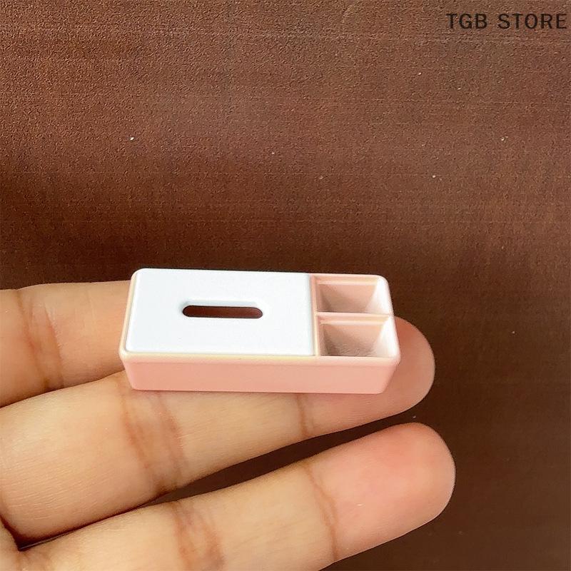 1 Pcs 1/12 Dollhouse Miniature Tissue Box Storage Box Stationery Mini Model Scene Doll Accessories DIY Decoration