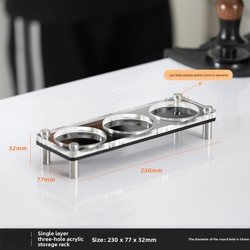 Acrylic Tamping Station Coffee Portafilter Rack Tamper Holder Distributor Holder Station for 51/54/58mm Coffee Accessories
