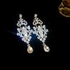 Exquisite Silver Needle Diamond Embedded Waterdrop Earrings Women's Fashionable Elegant Luxury Sensation Ear Jewelry