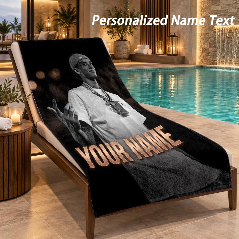 Central Cee Custom Name Beach Towel Large Soft Towel for Indoor Bathroom Outdoor Beach