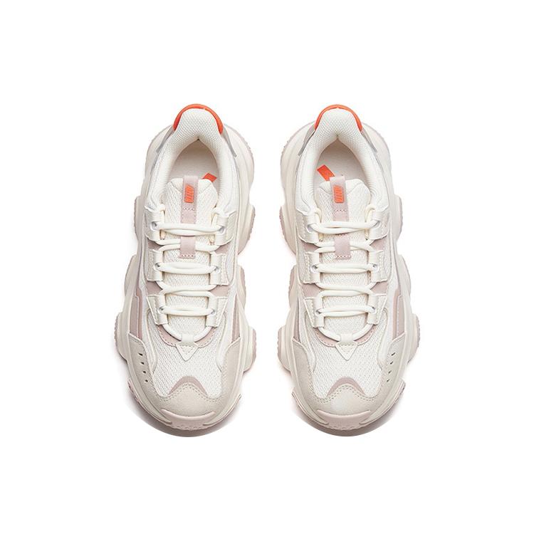 New Anta Zhou White 2.0 Cushioning Low Top Chunky Sneakers Women's White Gray 922218883-2